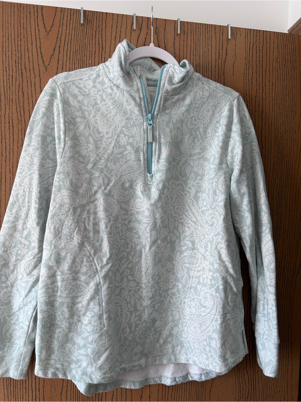 Vera Bradley Light Blue Paisley Quarter-Zip Pullover